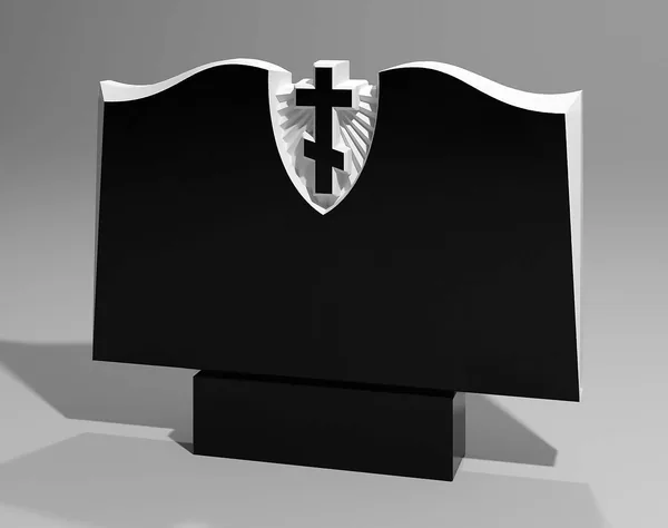 Горизонтальный памятник из гранита/мрамора с вырезанным крестом по середине