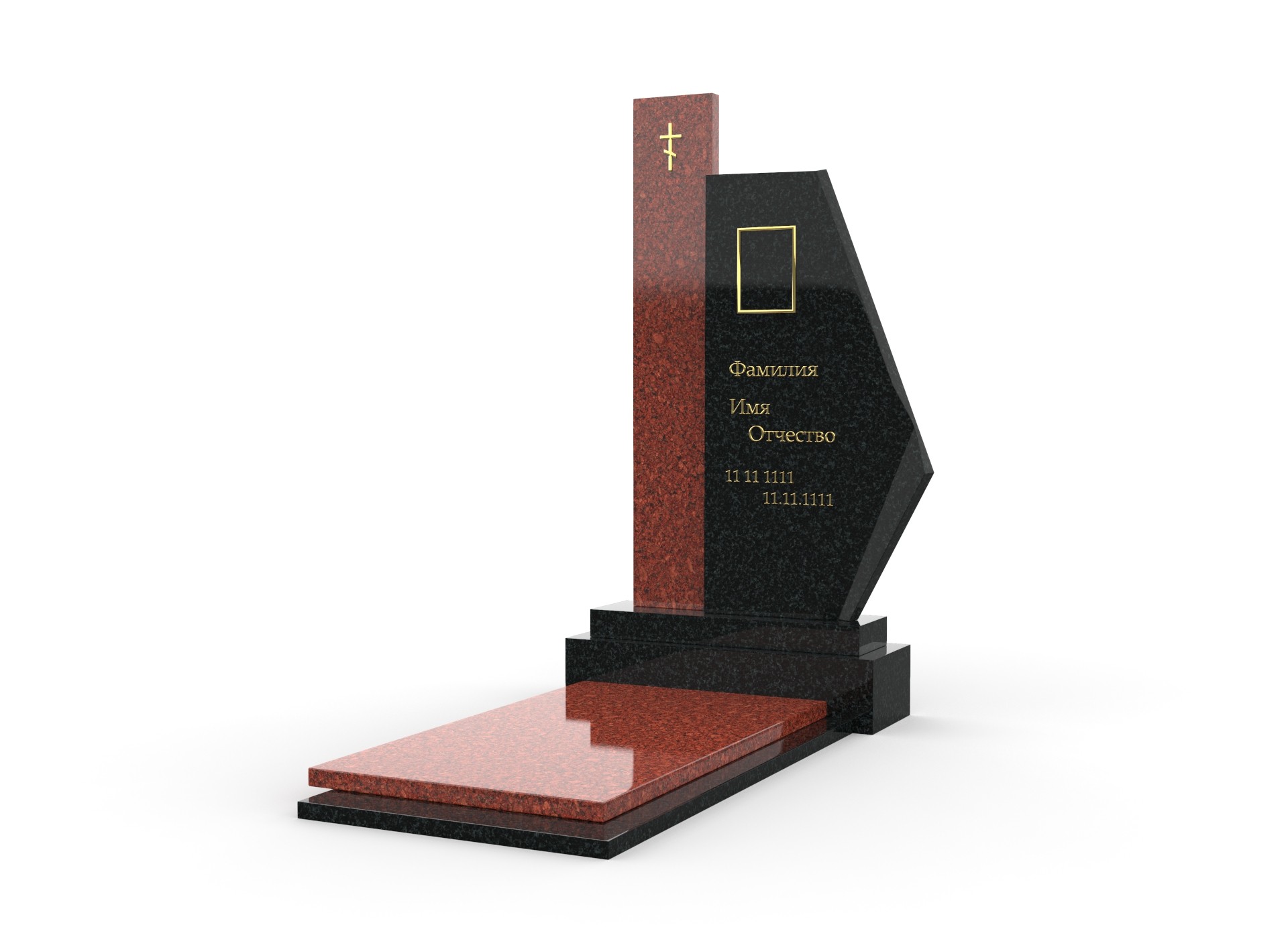 Комбинированный памятник из гранита | мрамора фигурный