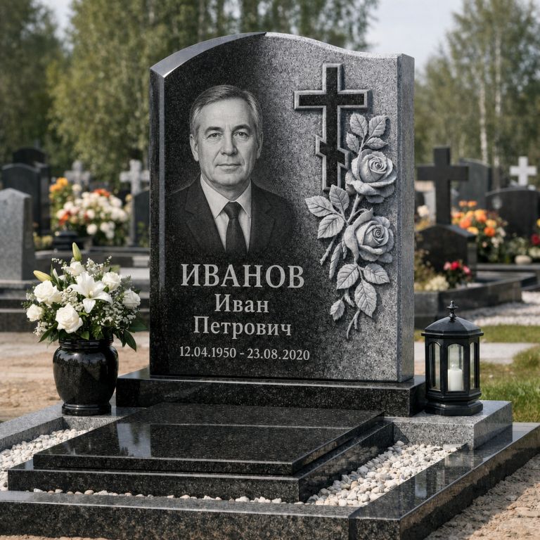 Вертикальный памятник из гранита
