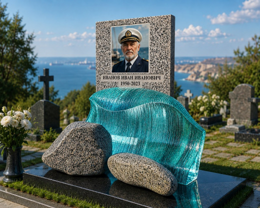 Пямятник Волна со стеклом